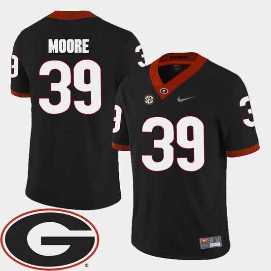 Men Georgia Bulldogs Corey Moore Black College Football Sec Patch 2018 Jersey